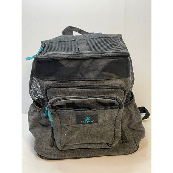 Top Paw backpack pet carrier dog cat knapsack 13" x 8" x 15" gray - Picture 1 of 11